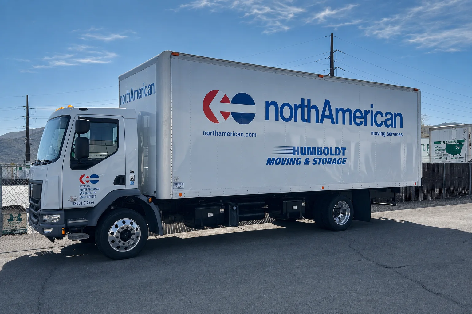 Humboldt Moving & Storage box truck with North American Van Lines branding.