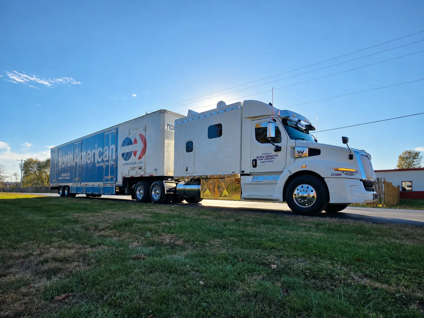 Humboldt Moving & Storage tractor-trailer with North American Van Lines branding.